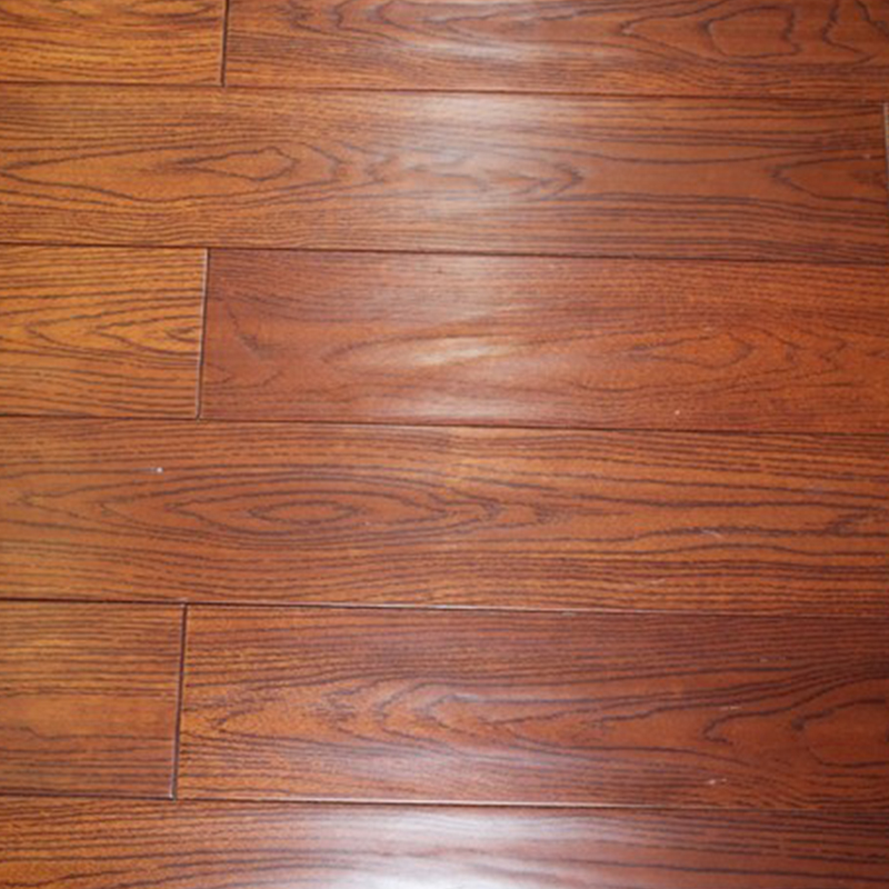 Pisos de madera maciza vintage de alto brillo marrón oscuro de roble