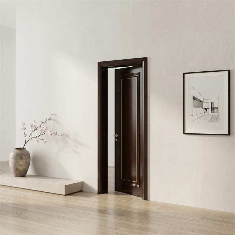 Puerta de chapa de nogal oscuro espresso