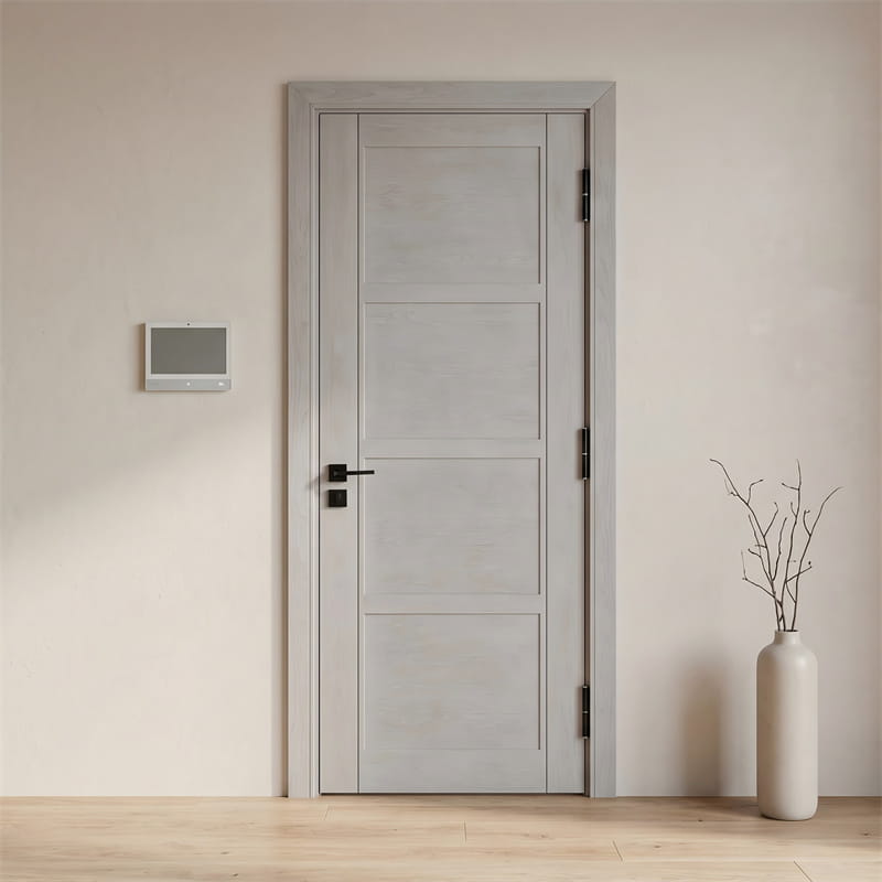 Puerta de chapa de ingeniería de grano catedral gris lavada