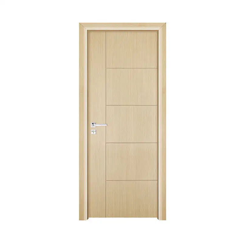 Puerta de chapa de ingeniería de fibra recta de roble claro