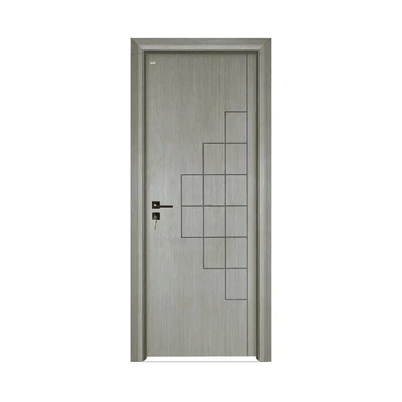Puerta de chapa de ingeniería de grano recto gris platino