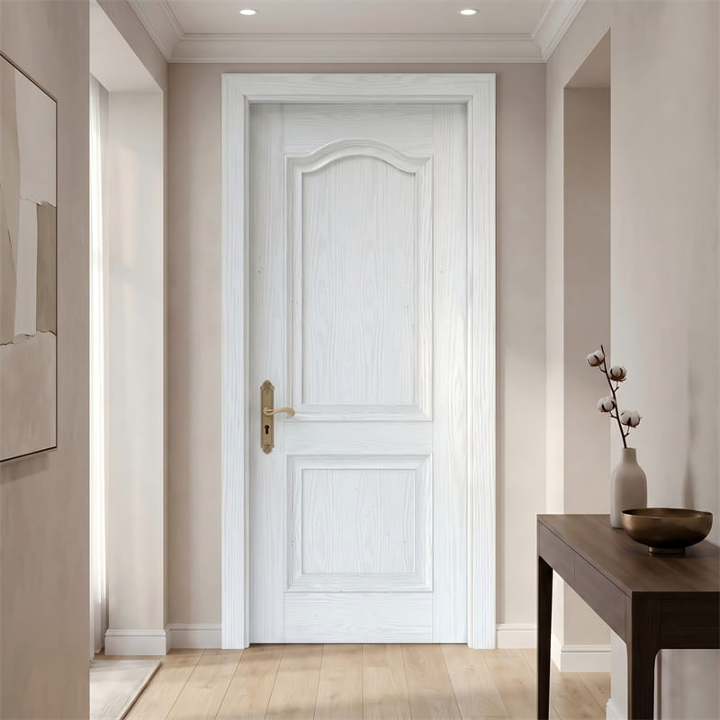 Puerta de chapa de roble blanco perla