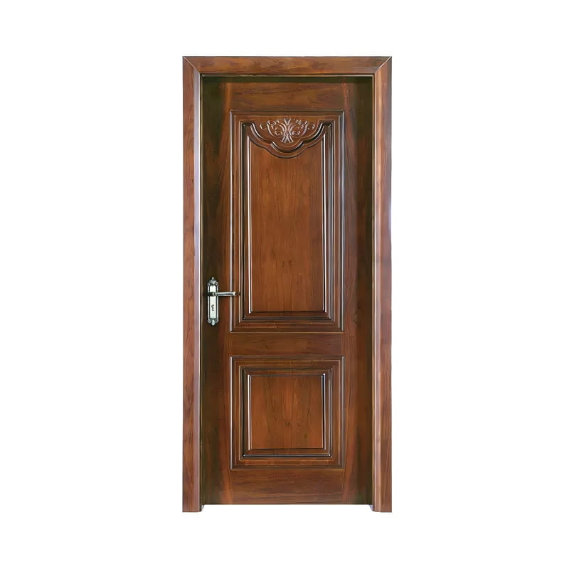 Puerta real de chapa de nogal