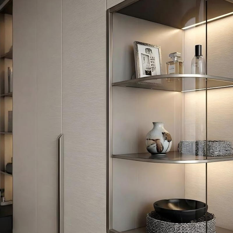 Armario a medida con ranura invisible, minimalista y moderno Aurora