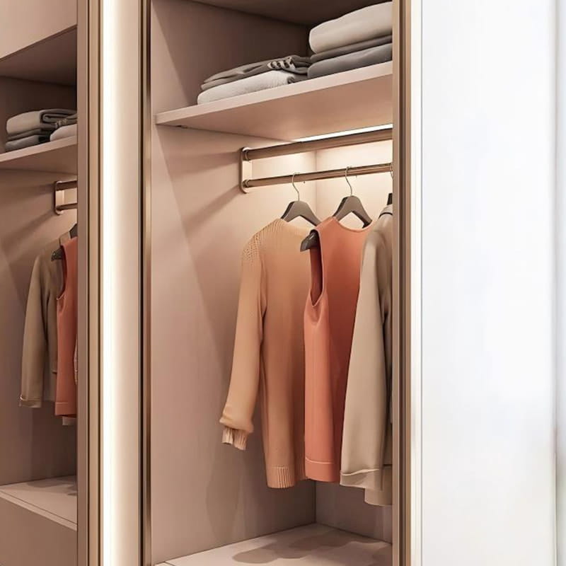 Vestidor minimalista Versailles con iluminación táctil mate