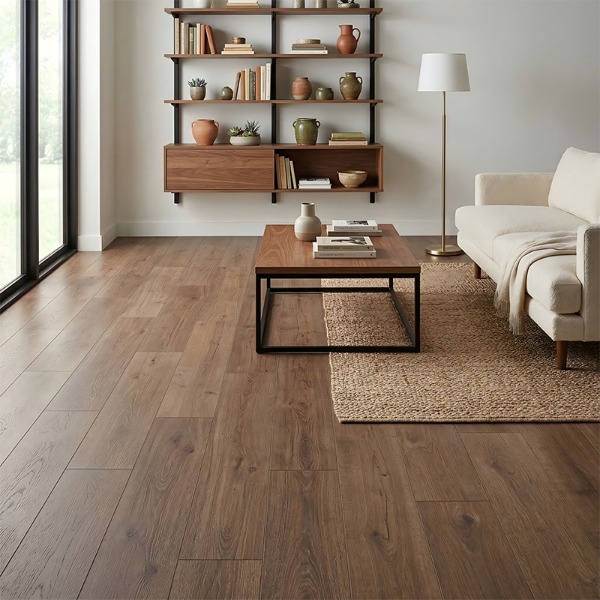 Pisos laminados comerciales de 12 mm: una opción equilibrada para interiores residenciales y comerciales ligeros modernos
